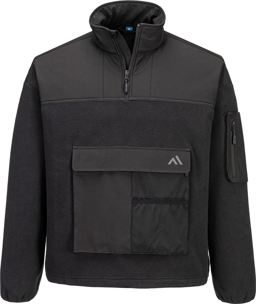 Portwest - "KX3" Fleecejacke für Herren, mit halbem Reißverschluss, Sport RW11004 (L) (Schwarz)
