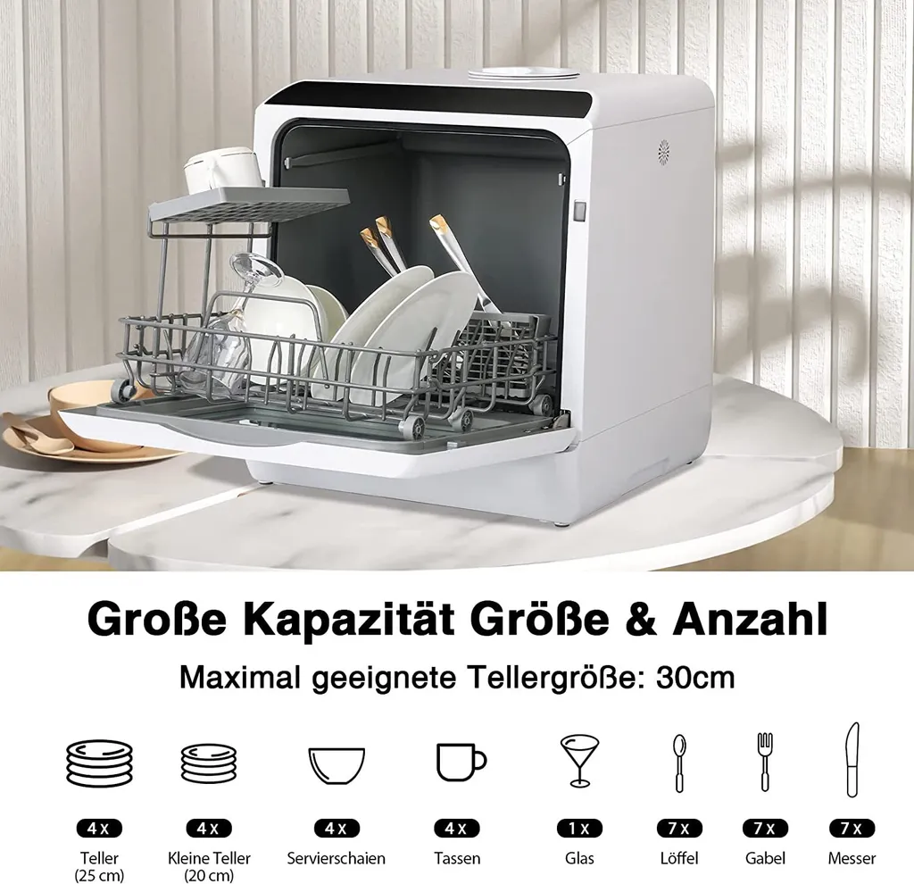Lave-vaisselle de Table 5L Pose Libre Blanc - Modèle Compact et Nomade - 2