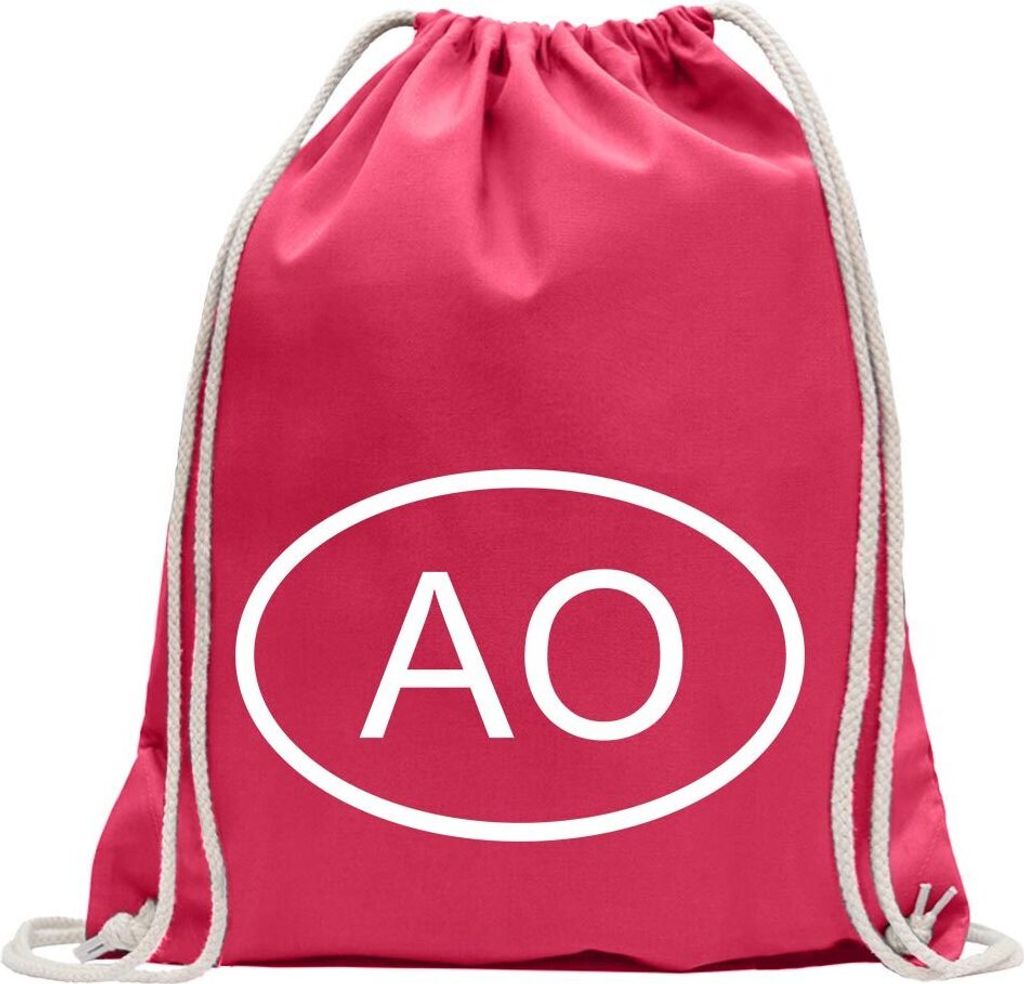 Kiwistar - Turnbeutel - pink - Angola AO - Fun Rucksack Sport Beutel Gymsack Baumwolle mit Ziehgurt
