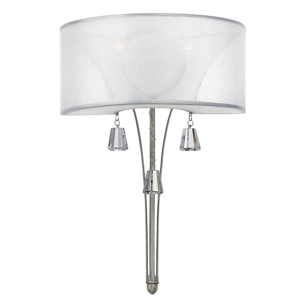 Applique murale 2xE14 Mime en tissu et nickel brossé finition haut de gamme