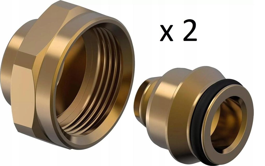 Vario 16 x 1,8/2,0 x 3/4 Klemmverschraubung für Heizkreisverteiler und PEX Rohr, Verbindungsring für Fußbodenheizung (1065284) 2 Stück