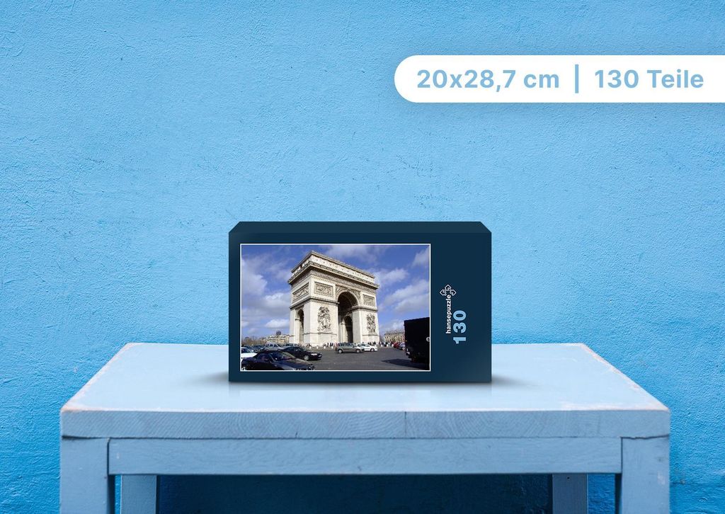 hansepuzzle 106890 - Triomphe Puzzle, 130 Teile, Orte, 28,7 x 20,0cm mit hochwertiger Aufbewahrung, Kartonbox und wiederverschließbarem Beutel