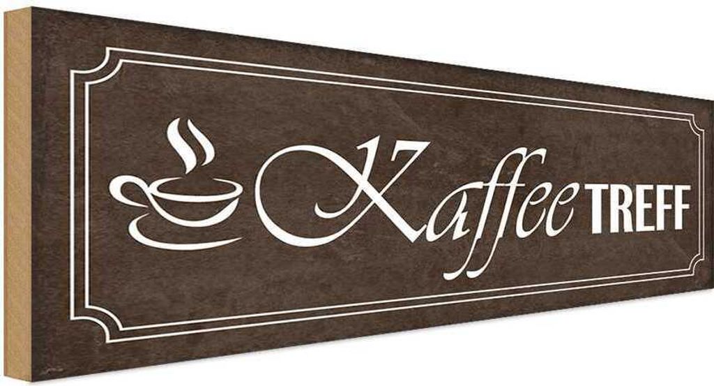 vianmo Holzschild 10x27 cm Kaffee Treff Essen Trinken