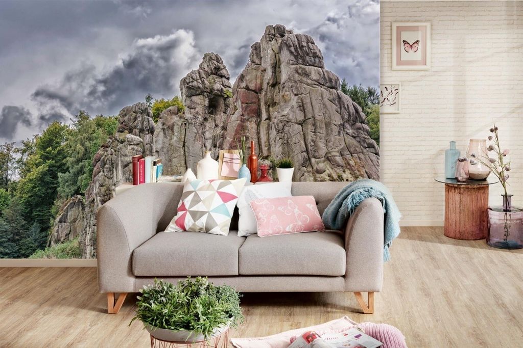 Vlies Fototapete FELSFORMATION AUS SANDSTEIN 375 x 250 cm (inkl. Kleister) - Vlies Tapete, Wandtapete, Wandbilder - Tapete für Wohnzimmer Schlafzi...