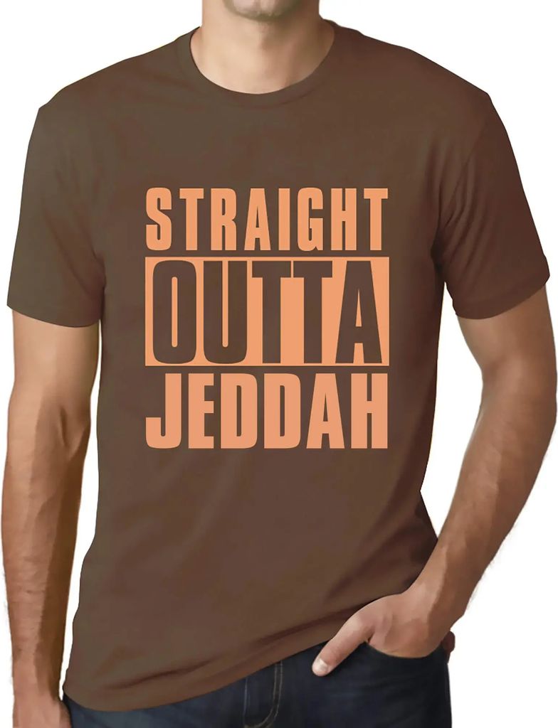 Herren Grafik T-Shirt Direkt aus Jeddah – Straight Outta Jeddah – Öko-Verantwortlich Vintage Jahrgang Kurzarm Lustige Druck Geburtstag Geschen...