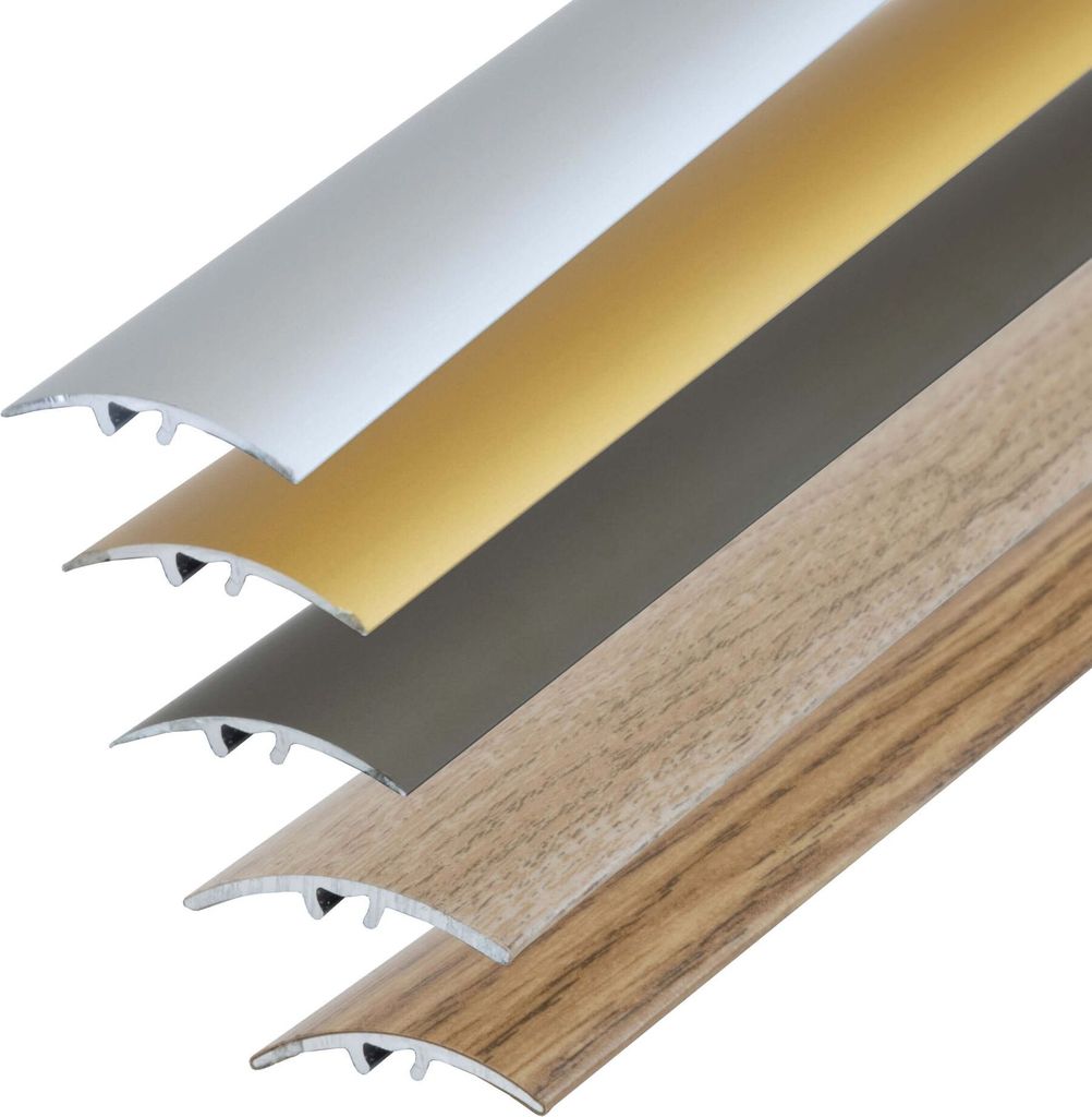 Dalsys Übergangsprofil Anpassungsprofil 90cm x 40mm Eiche hell zum Schrauben inkl. Befestigungsmaterial, aus Aluminium