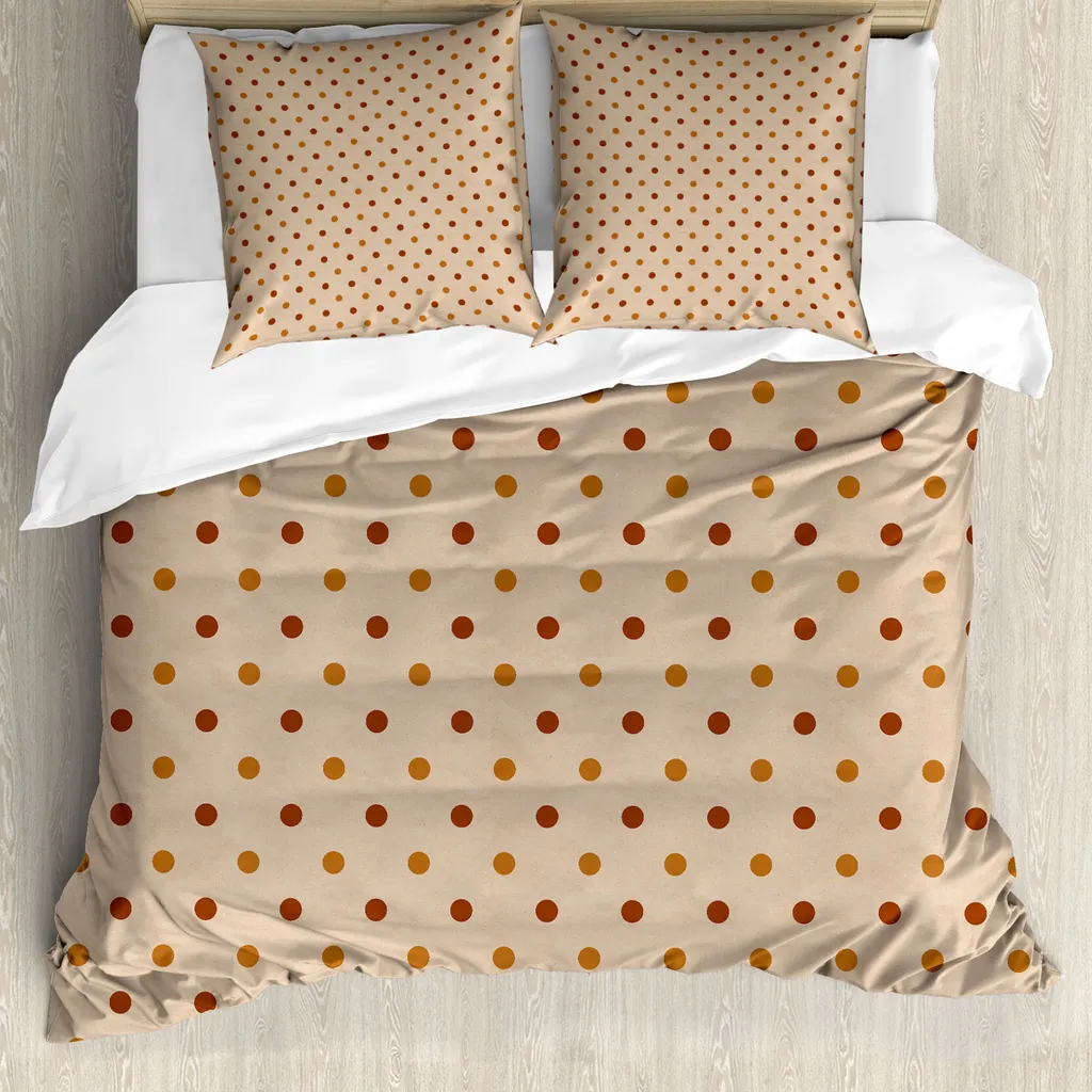 Set Letto ABAKUHAUS Marrone Pois 155x220 - Protezione Antiacaro Top