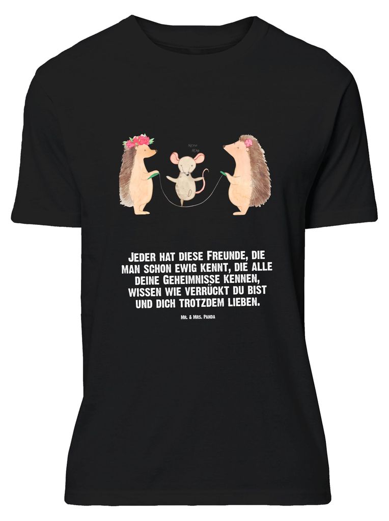 Mr. & Mrs. Panda Größe XL T-Shirt Igel Seilhüpfen - Schwarz - Geschenk, mit Spruch, Kindergarten, Shirt, Seilspringen, Tshirt, Maus, Kinder, Lus...