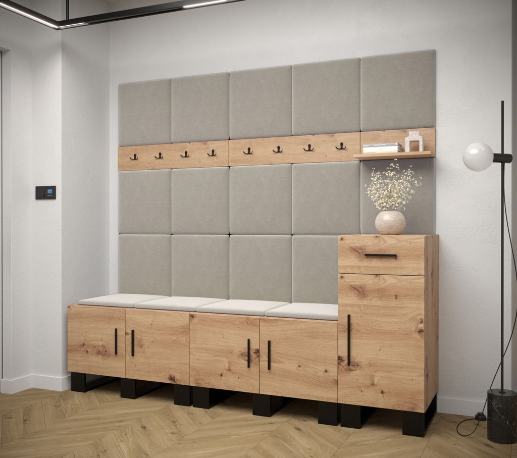 Flur-Garnitur RUMIE 8 – Eiche Artisan, beige Paneele