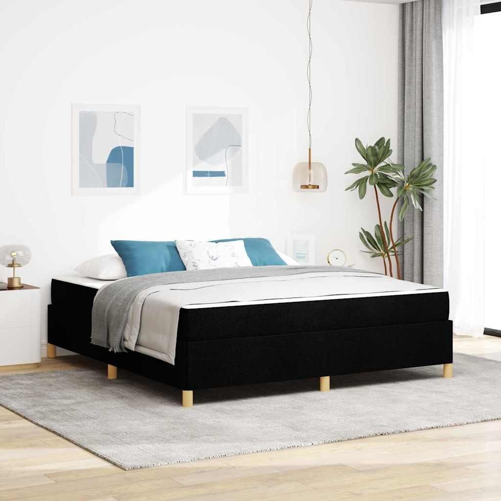 Maison Exclusive - Bettrahmen mit Matratze Schwarz 180 x 200 cm Stoff