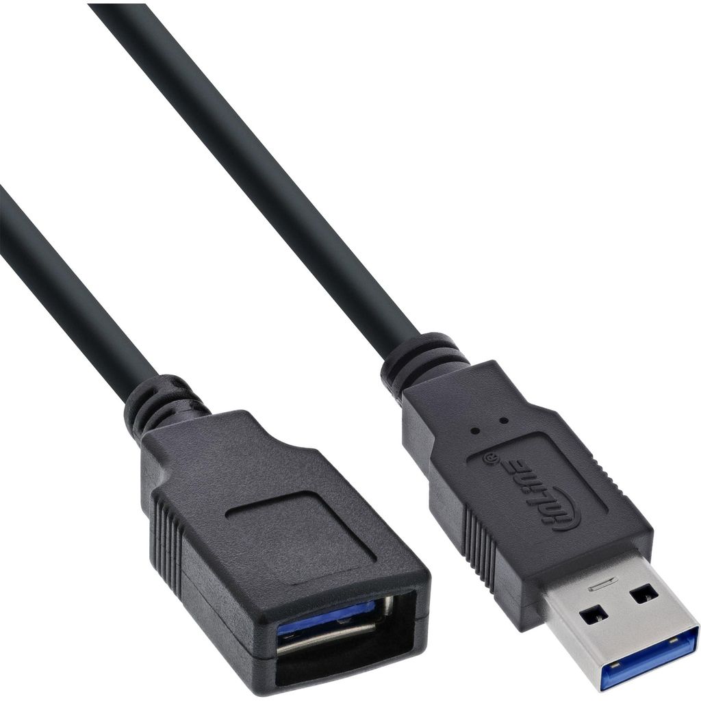 InLine® 35605 Cavo USB 3.0, spina/presa A, nero, 0,5 m Immagine del prodotto 