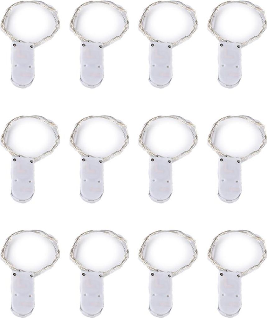 12er-Pack Lichterkette, 20 LEDs, 2 m lang, batteriebetrieben, für Partys, Hochzeiten und Weihnachtsdekoration