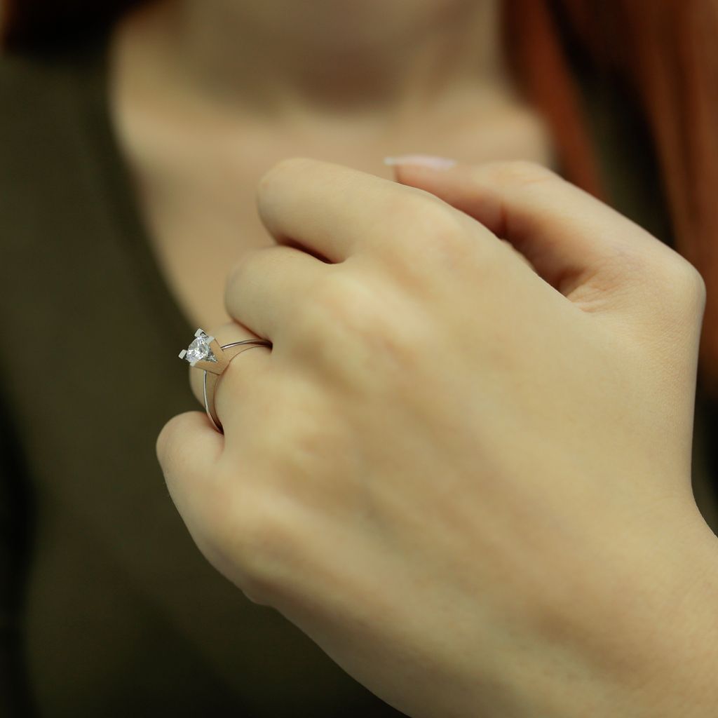 0,44 Carat Solitär Diamantring 14 Karat Weißgold - 60 (19,10 mm)