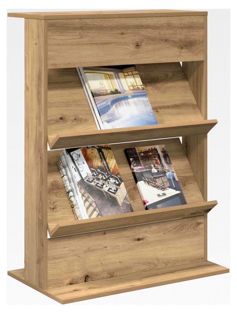 Magazinregal Artisan-Eiche 70x41x96 cm, Holzwerkstoff, freistehend, modern für Wohnzimmer, Büro, Schlafzimmer, vielseitige Aufbewahrung