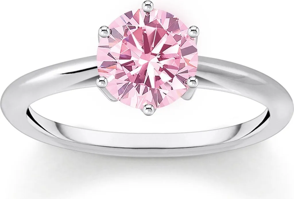 Bague Femme Rose Étincelant en Argent - Bijou Thomas Sabo Taille 52