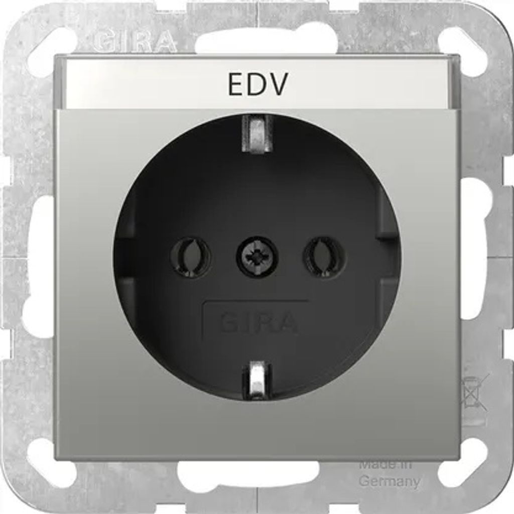 Gira SCHUKO-Steckd. BSF System 55 Edelstahl(lack.) 4457600
