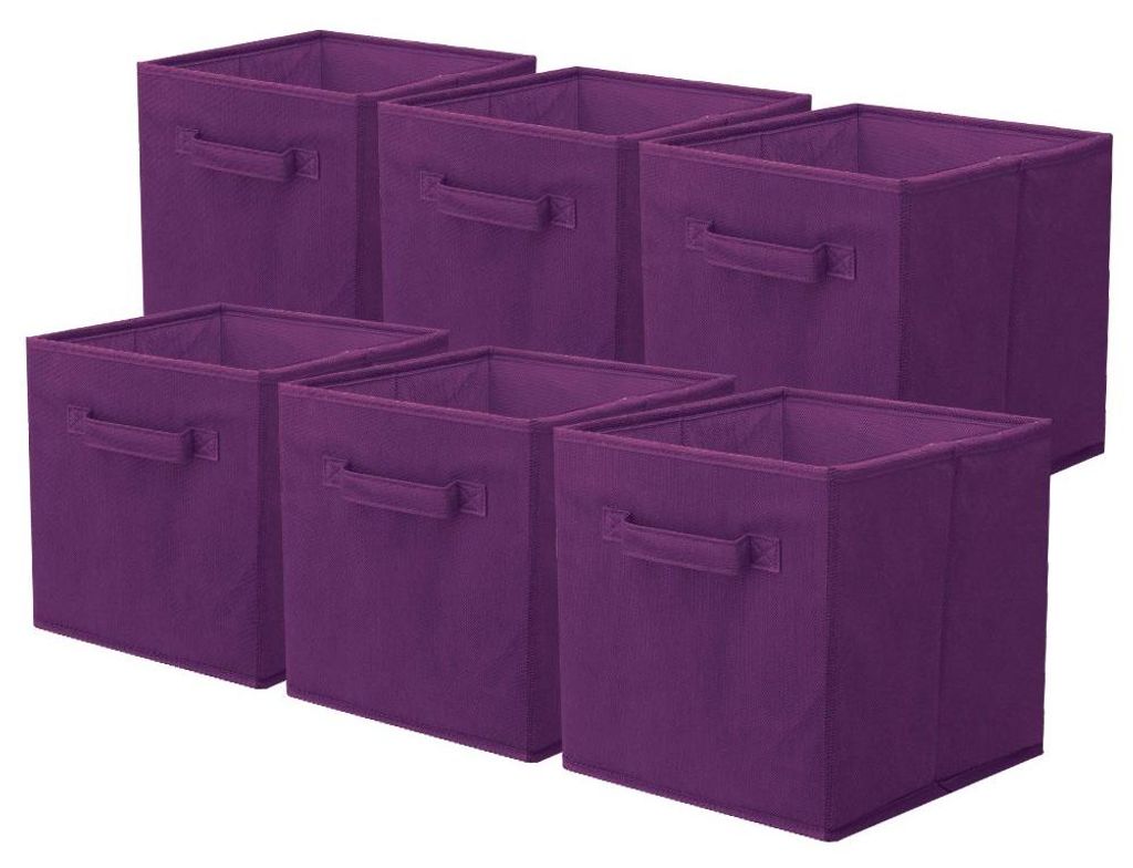 Aufbewahrungsboxen aus Stoff, 6 Stück, faltbare Aufbewahrungswürfel, Aufbewahrungsboxen aus Stoff, würfelförmige Organizer