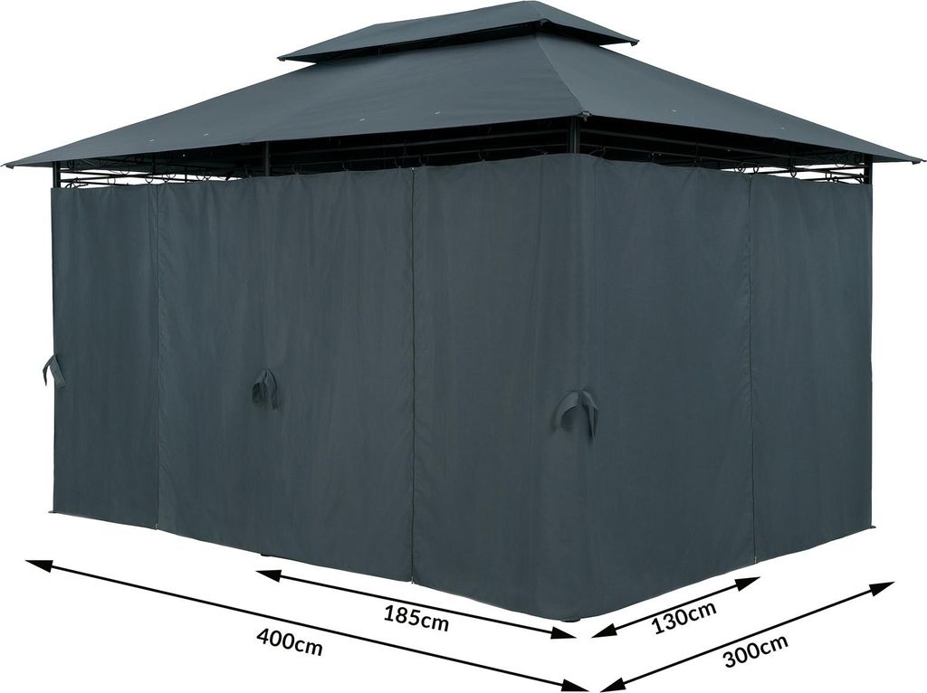 CASARIA® Pavillon de jardin 3x4m Topas métal hydrofuge Image du produit 