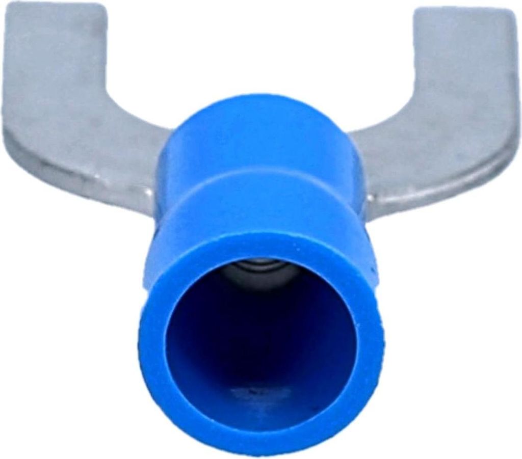 100 Stück Kalitec GKSBU5 Kabelschuhe Gabelkabelschuhe 1,5-2,5mm² I blau teilisoliert I PVC Kragen U5 I zum Verbinden von Kabeln oder Litzen I sch...