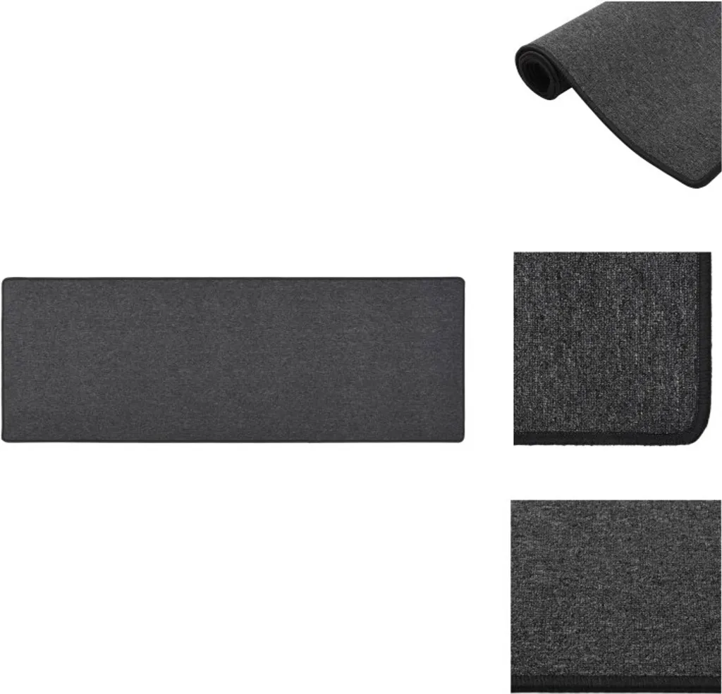 Tapis de Couloir Anthracite 80x250 cm en Textile Résistant vidaXL