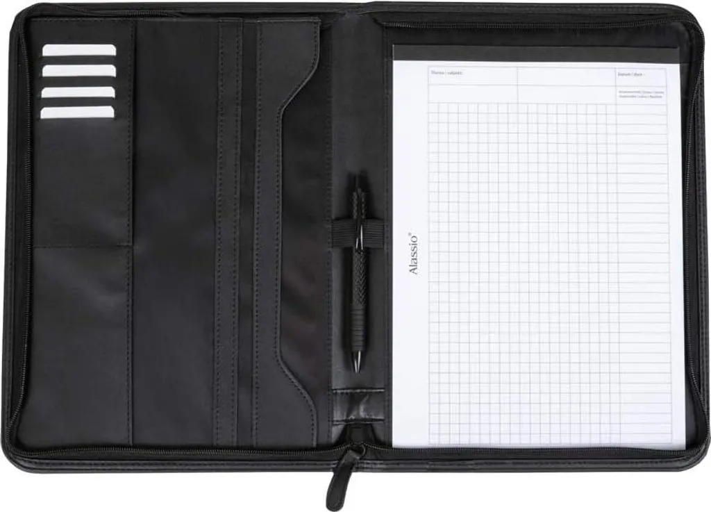 Porte-documents A4 rigide avec pince de bureau pour prise de notes noir - 2