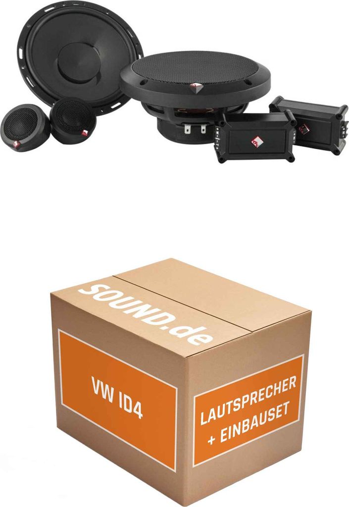 Lautsprecher Boxen Einbaupaket Front Rockford Fosgate Power P165-SE passend für VW ID.4 Typ E2 (2002-2010) | 2x Tief-Mitteltöner 2x Hochtöner