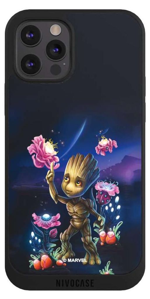 NIVOCASE Handyhülle für Apple iPhone 12 Pro Max Hülle NIVOpure Case Schwarz Marvel Guardians Of The Galaxy Baby Groot