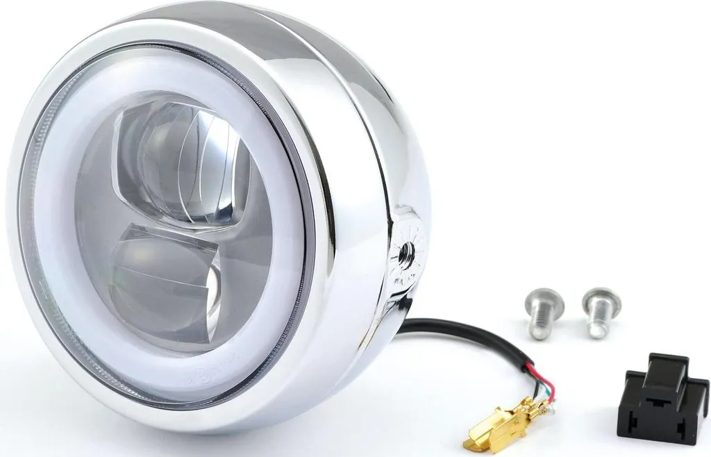 Phare LED 120mm Daytona chrome - Idéal pour Cafe Racer et Customisation