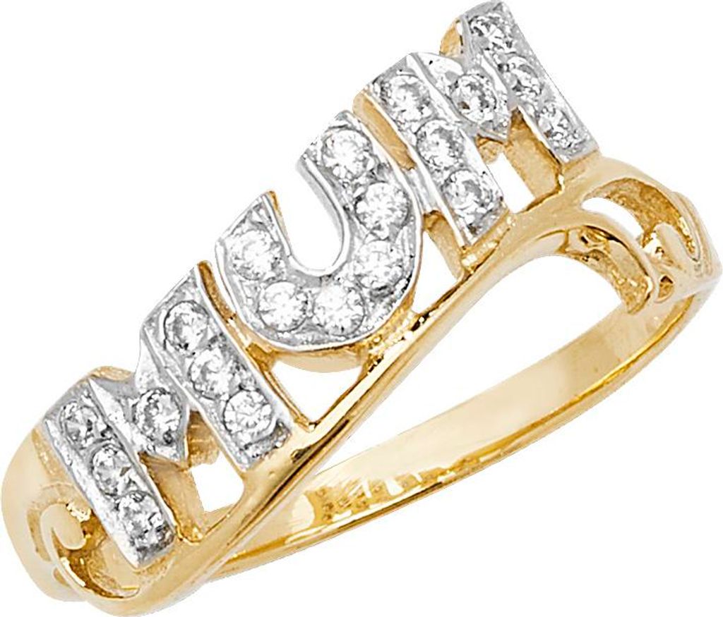 Stylischer 9 Karat (375) Gold Damen - Mum Ring, 59 (18.8); TRS18598RSR