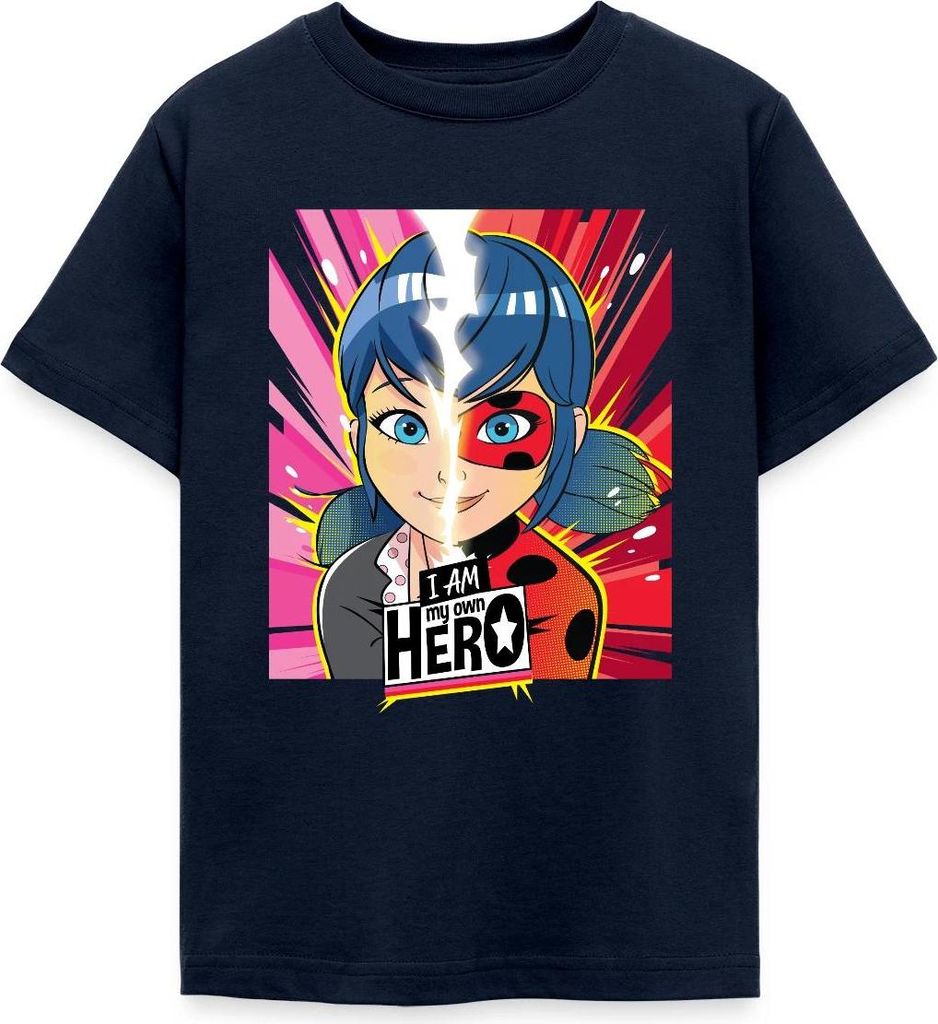 Spreadshirt Miraculous I Am My Own Hero Ladybug Marinette Teenager T-Shirt, 152/164 (12-14 Jahre), Navy