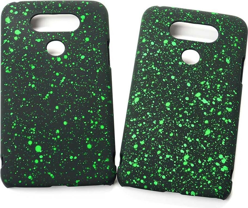 Handy Hülle Schutz Case Bumper Schale für LG G5 3D Sterne Grün