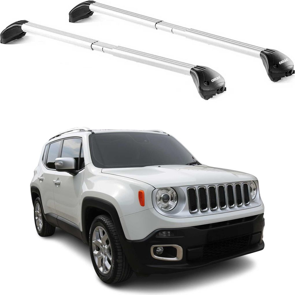 Dachträger Grundtäger für Jeep Renegade 2014-2025 100kg Alu Silber 2 tlg ABE