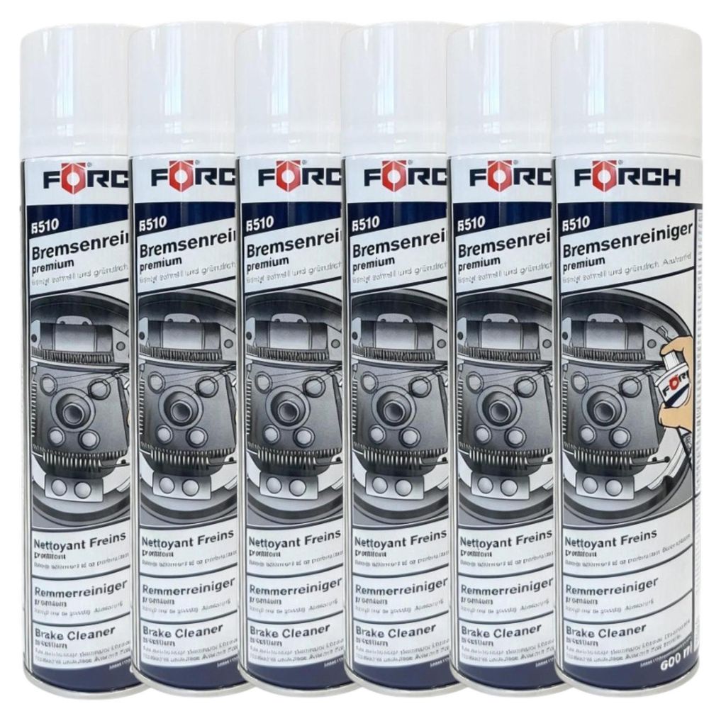 6x Förch R510 Bremsenreiniger Premium Reiniger Bremsstaub Entfetter Spray 600ml