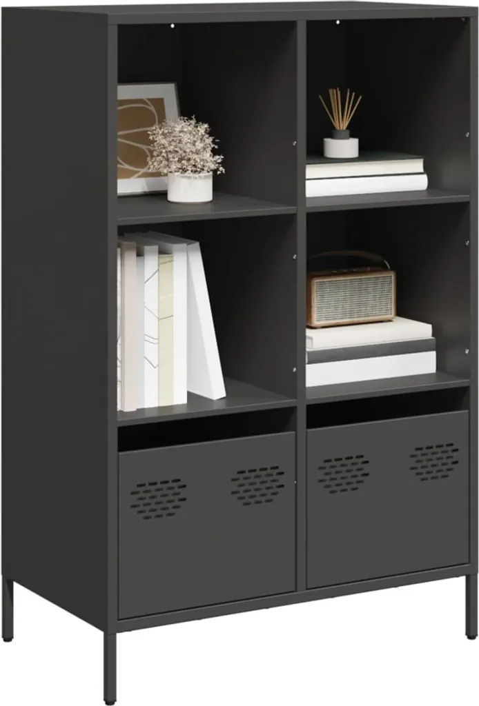 vidaXL Credenza nera 68x39x103,5 cm acciaio