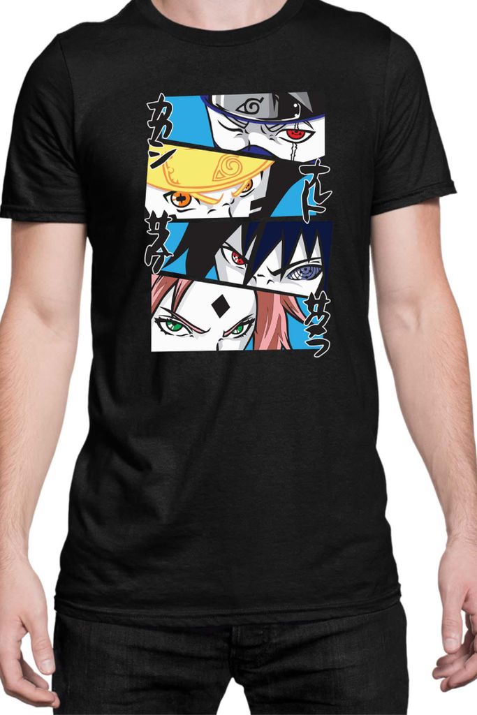 Herren T-Shirt Naruto Team 7 05, Man 5XL / Schwarz