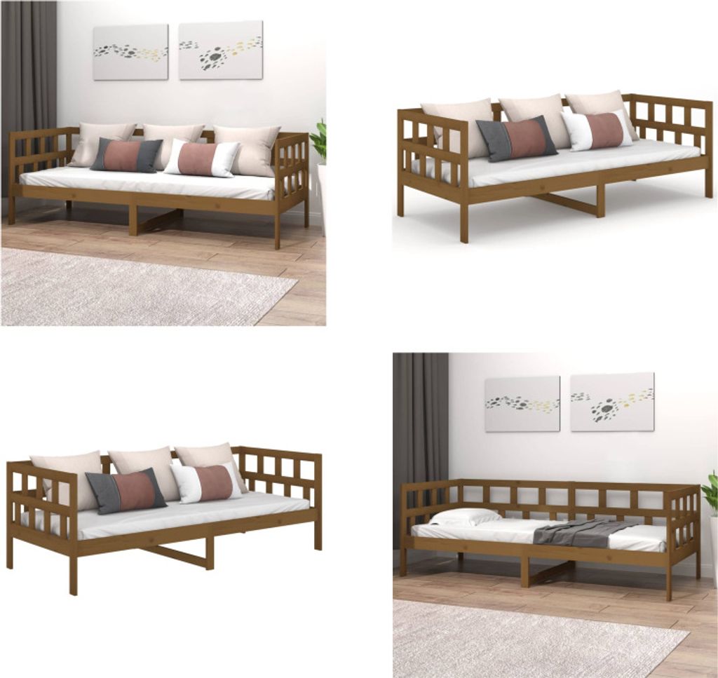 vidaXL Tagesbett Honigbraun Massivholz Kiefer 80x200 cm - Tagesbett - Tagesbetten - Tagesbett Holz - Tagesbett Massivholz