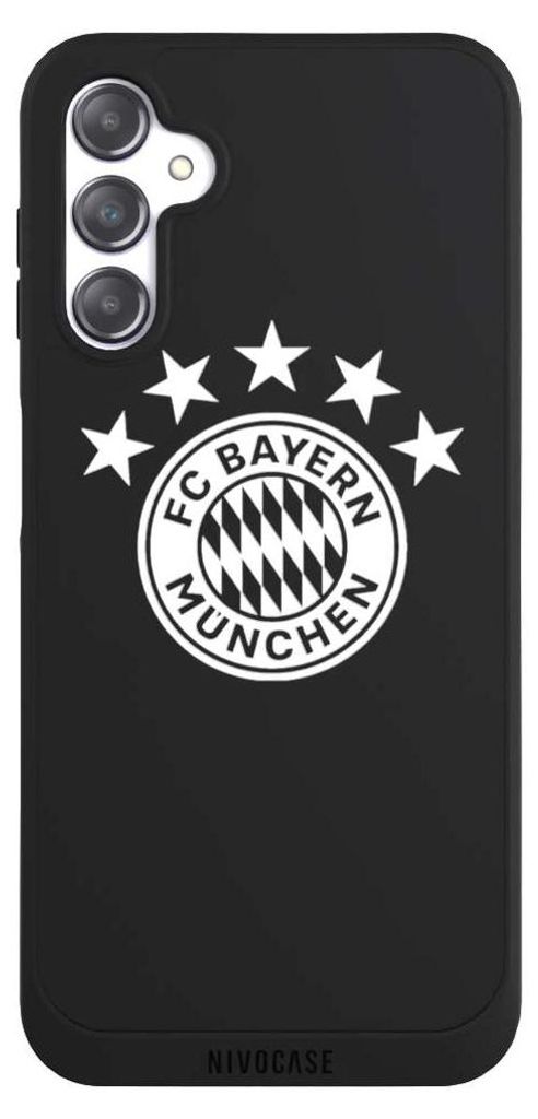 NIVOCASE Handyhülle für Samsung Galaxy A14 5G Hülle NIVOpure Case Schwarz FC Bayern München FCB transparent