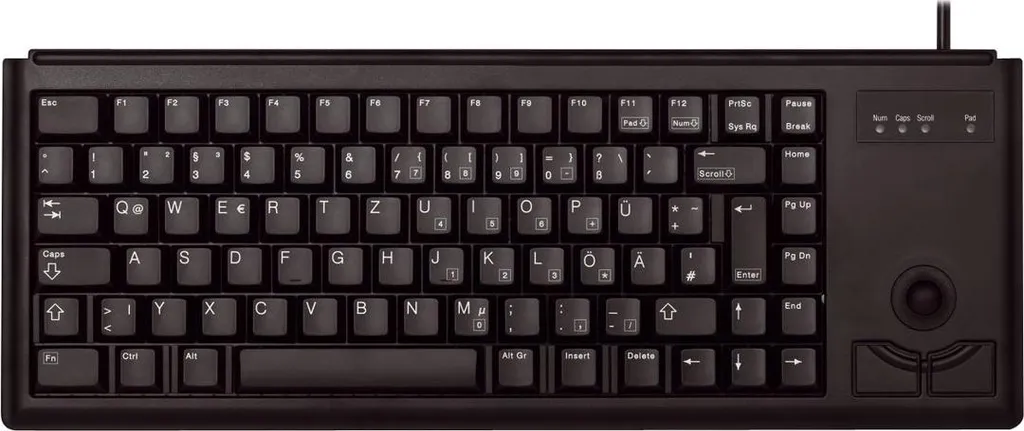 Clavier mécanique compact CHERRY G84-4400 avec trackball de précision