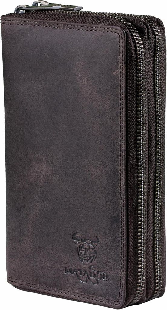 Elegante Damen Geldbörse aus Leder RFID Schutz großes Portemonnaie mit vielen Fächern Luxus Wallet Geschenkbox hochwertig Schwarz Design