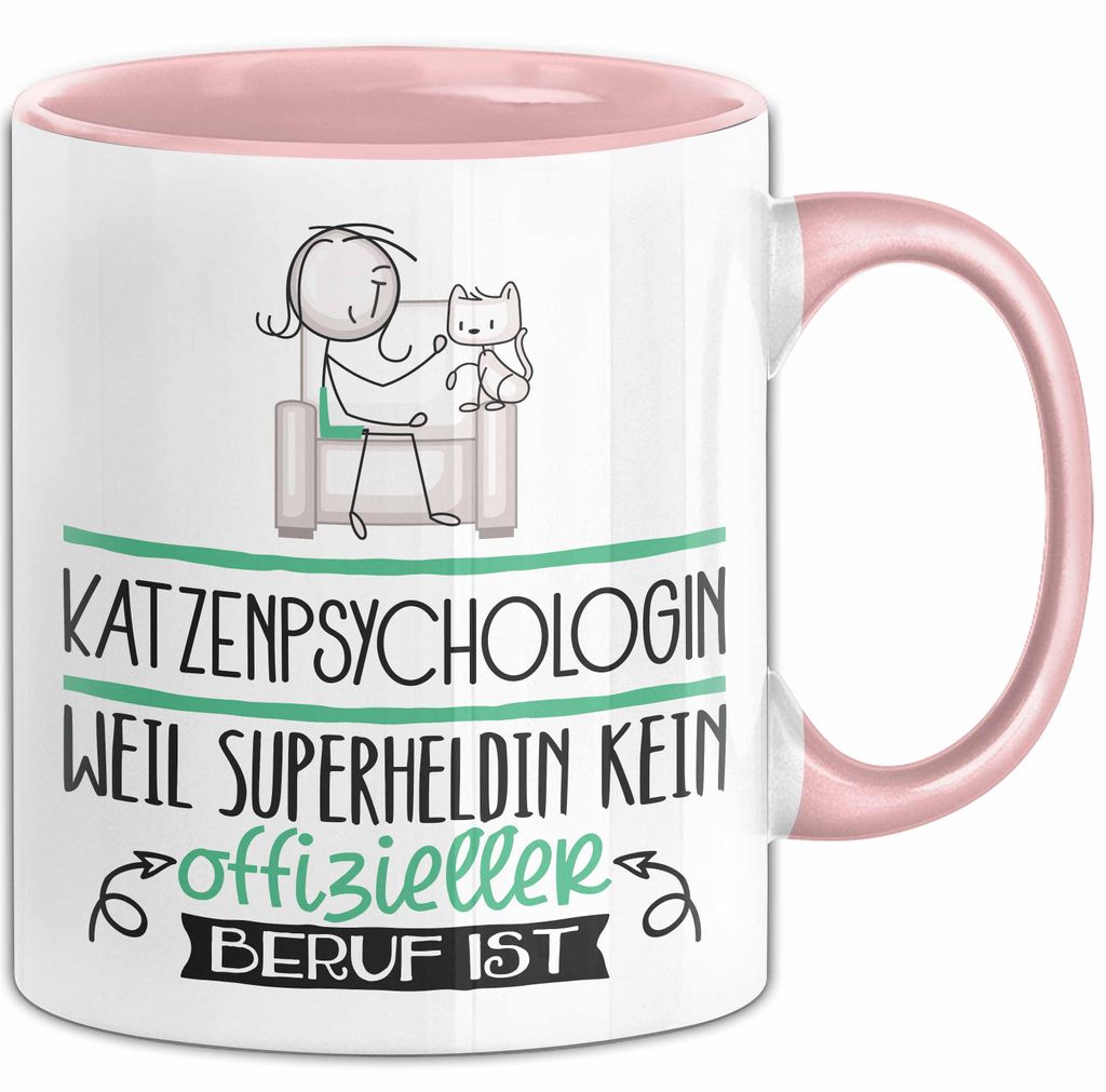 Katzenpsychologin Geschenk Tasse Lustiger Spruch Katzenpsychologin Weil Superheldin Kein Offizieller Beruf Ist Geschenkidee (Rosa)