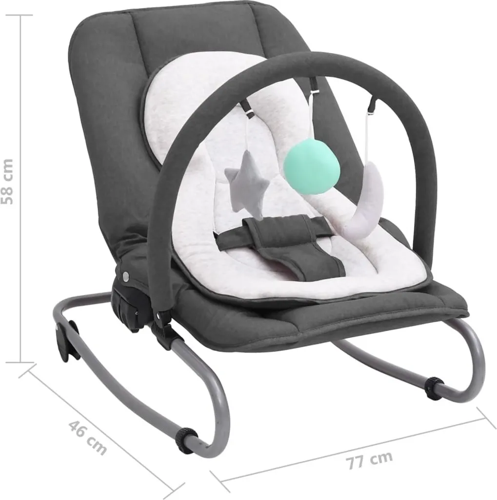 Transat pour bébé gris anthracite - Balancelle inclinable structure acier - 8