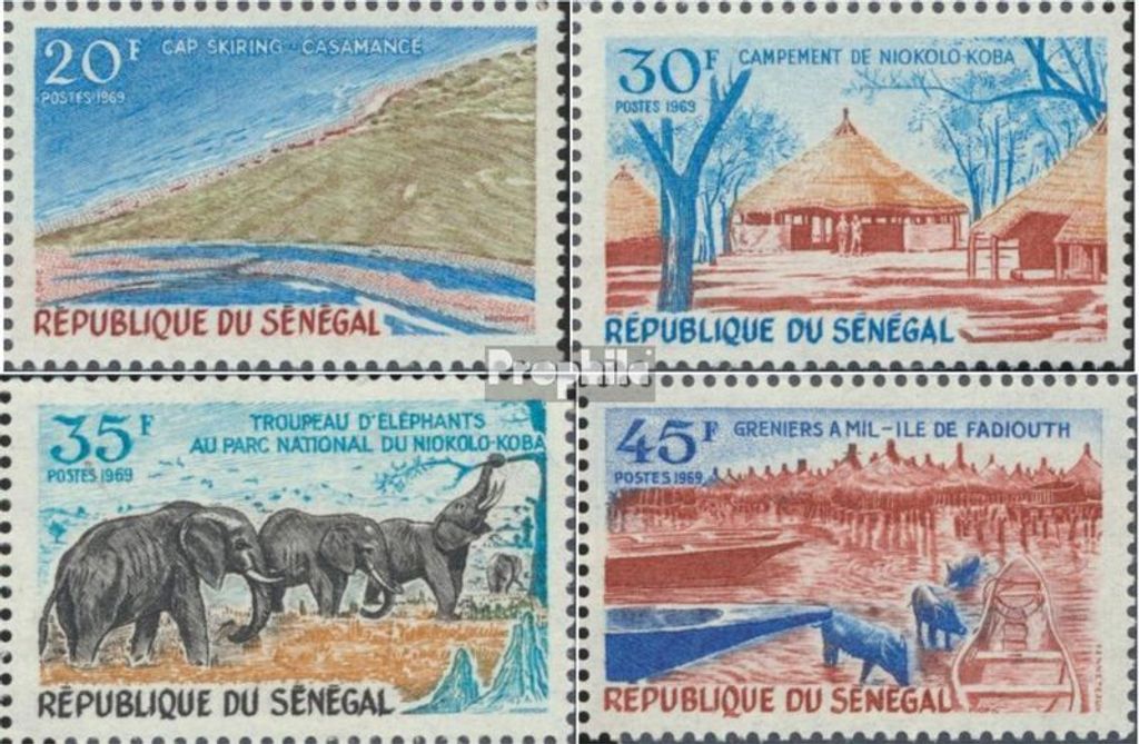 Briefmarken Senegal 1969 Mi 411-414 (kompl.Ausg.) postfrisch Tourismus