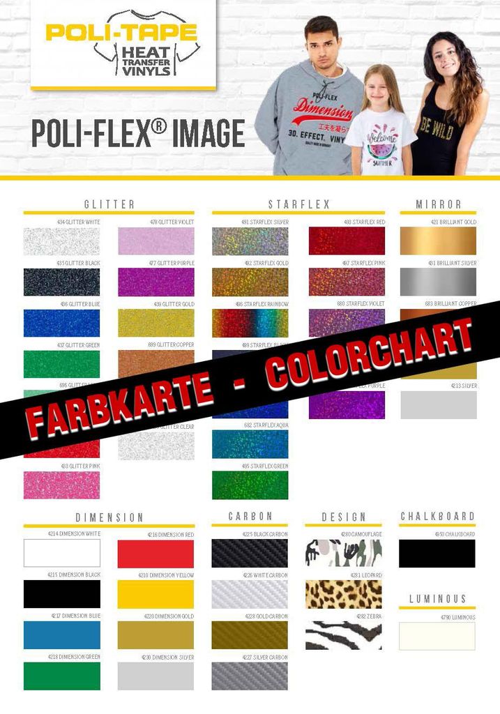 POLI-TAPE POLI-FLEX IMAGE - Farbkarte / Musterkarte Produktbild 