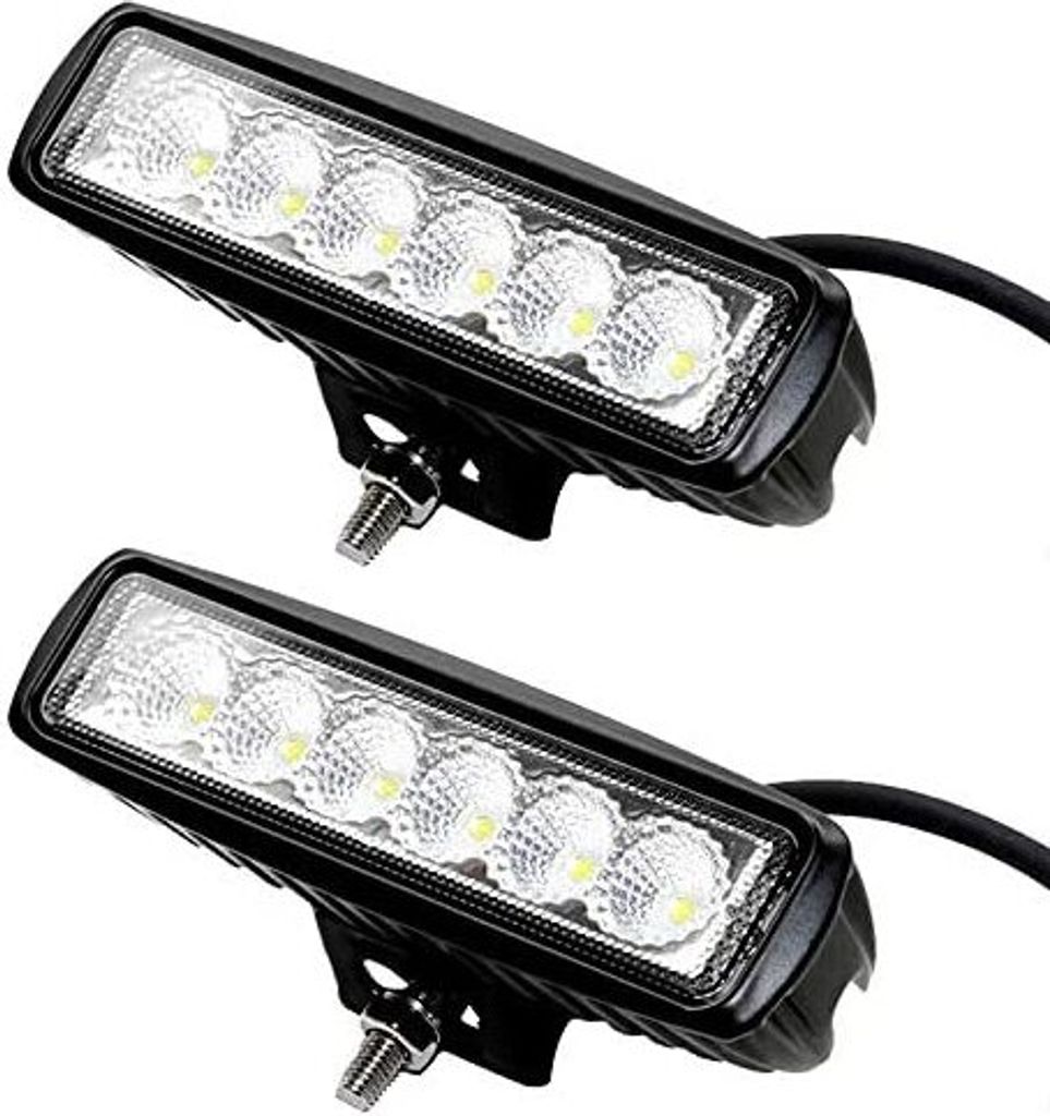 Greenmigo 2x18W Autoscheinwerfer LED Scheinwerfer Arbeitsscheinwerfer Offroad Zusatzscheinwerfer Auto DRL Working Lamp Spotlight Headlamp Black Die...