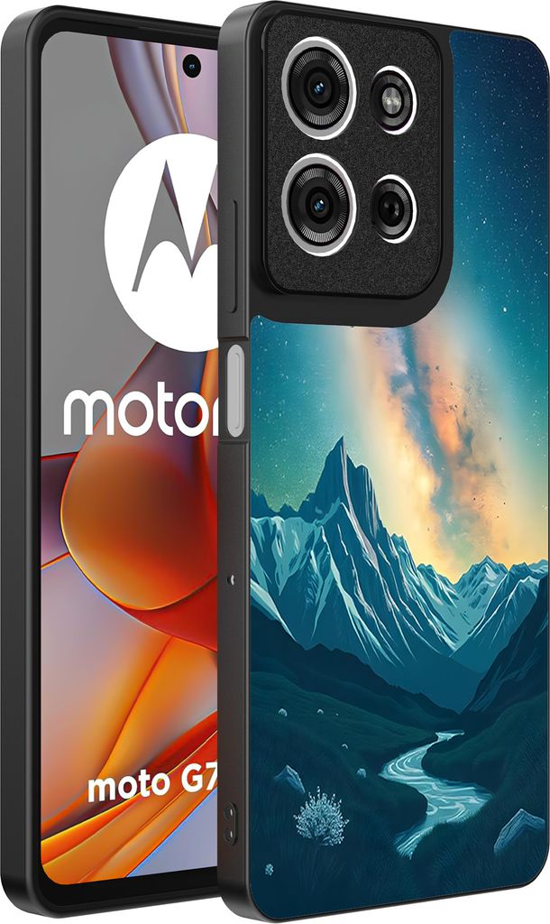 Smartphonica Telefon Fall geeignet für Motorola Moto G75 mit Sternenhimmel Impressum - TPU Backcover Fall mit Raum und Milkyway Design
