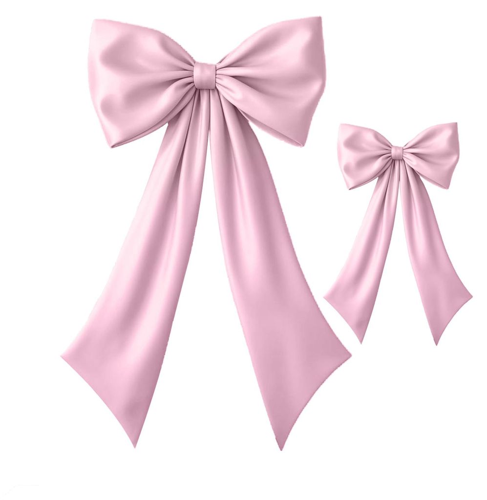 2 Stück Schleifen-Deko, große und kleine Satinschleifen, Wanddekoration für Junggesellinnenabschiede, Babypartys, Brautpartys, Geburtstagsdekora...