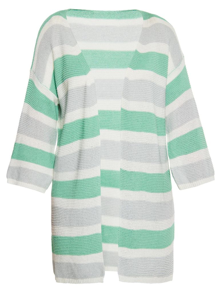 Mutha Damen Cardigan - grau-weiß-grün, XS/S