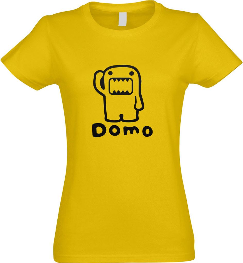 Kiwistar - T-Shirt tailliert - Damen - gelb - Domo - Hello - Maskottchen - mit Motiv Bedruckt - Funshirt Design - Sport - Freizeit - Damen - S