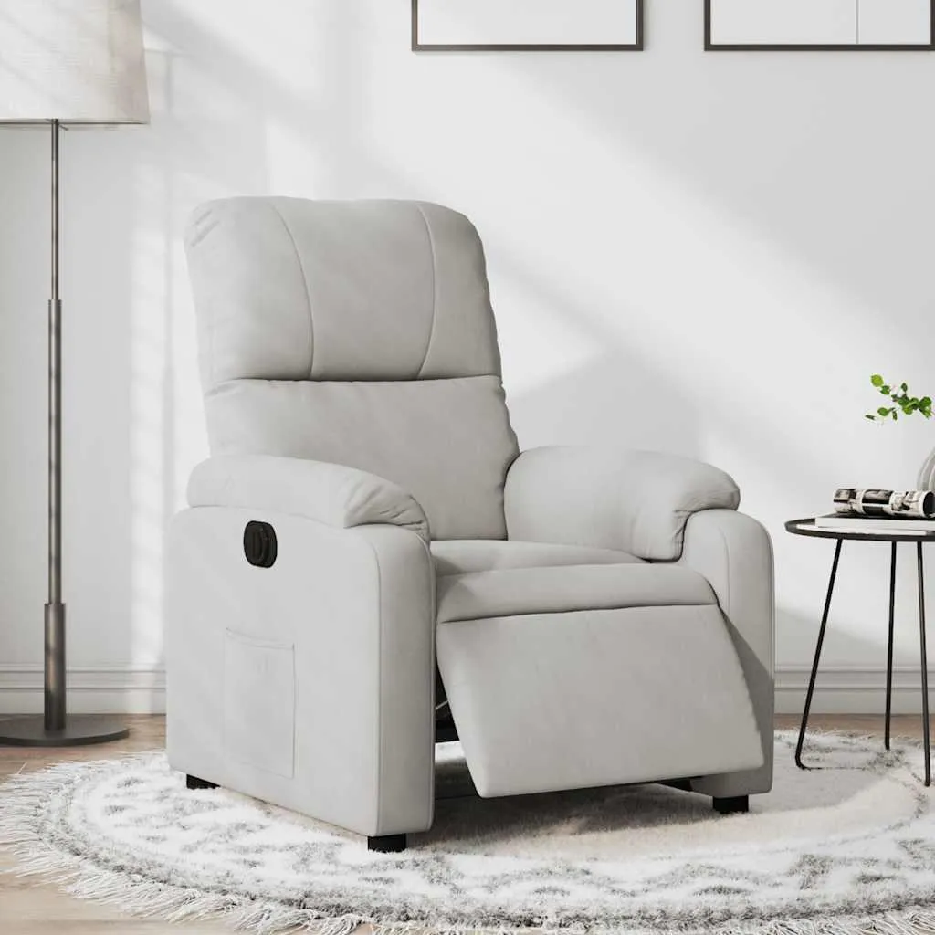 Fauteuil relax électrique vidaXL gris clair en tissu microfibre modern