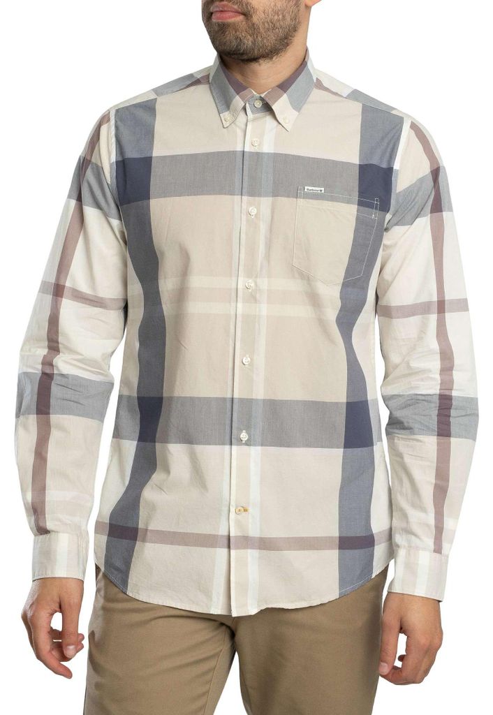 Barbour Harris Tailliertes Tartanhemd, Grau M